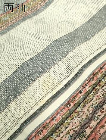 平和屋着物●上質な紬 古代更紗 反端付き 正絹 逸品 DAAY1686ps
