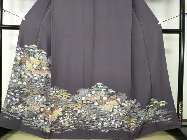平和屋着物●色留訪問着 駒刺繍 御所解文 金彩 正絹 逸品 DAAY1736ps