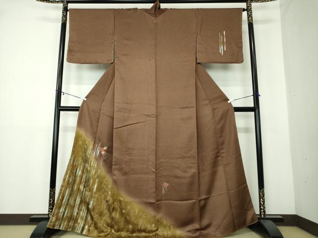 平和屋着物●訪問着 刺繍 草花間道 金彩 正絹 逸品 未使用 DAAY1740ps