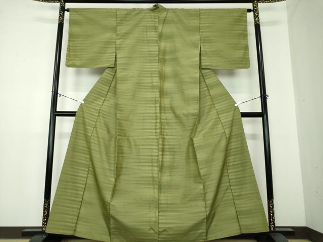 平和屋着物●上質な紬 横縞 正絹 逸品 DAAY1777ps