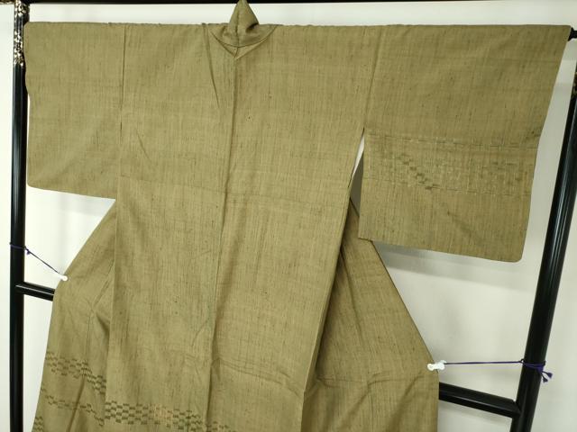 平和屋着物●訪問着 紬地 めがね織 横段文 正絹 逸品 DAAY1816ps