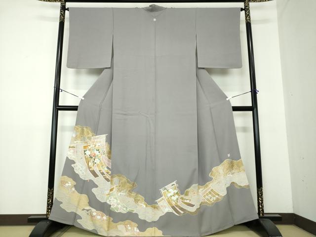 平和屋着物●豪華色留袖 作家物 几帳花文 金彩 正絹 逸品 DAAY1818ps