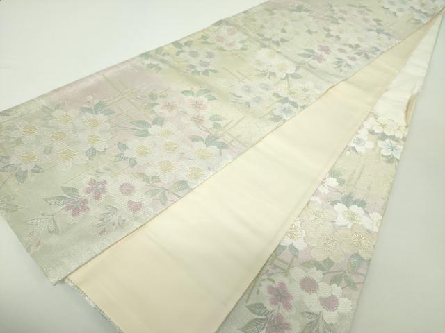 平和屋着物●六通柄袋帯 唐織 モール 枝垂れ桜 金銀糸 正絹 逸品 DAAY1847ps