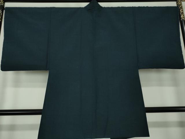 平和屋着物●男性 紬 アンサンブル 長羽織 濃紺地 正絹 逸品 未使用 DAAY1956ps