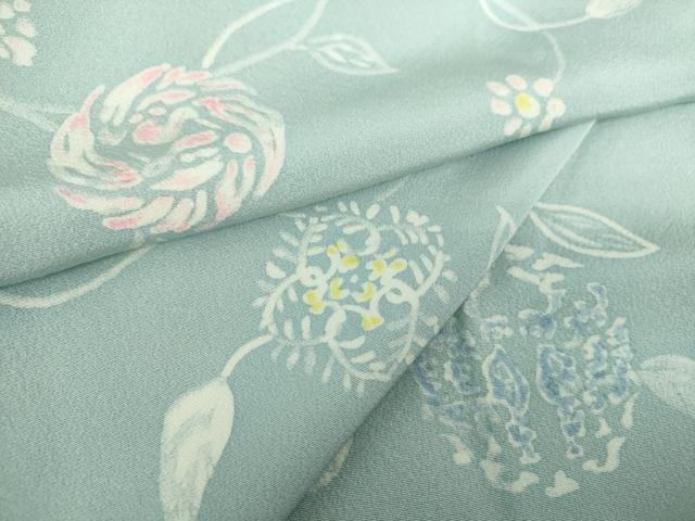 平和屋着物●上質な小紋 ろうけつ染め 花鳥唐草文 ロング丈 正絹 逸品 DAAY1963ps