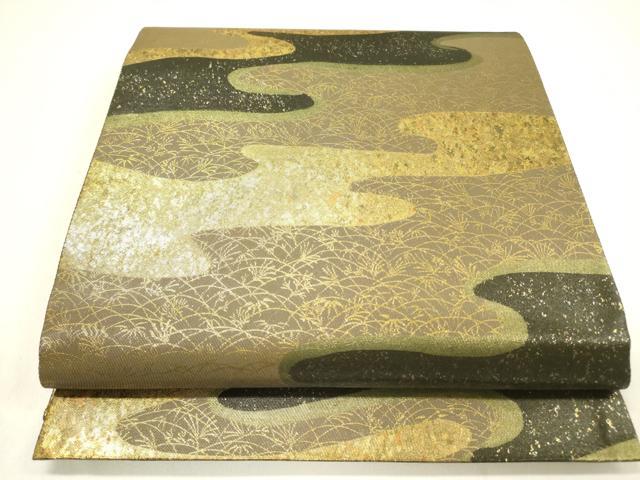 平和屋着物◎六通柄袋帯 霞文 金彩 正絹 逸品 DAAY2387op