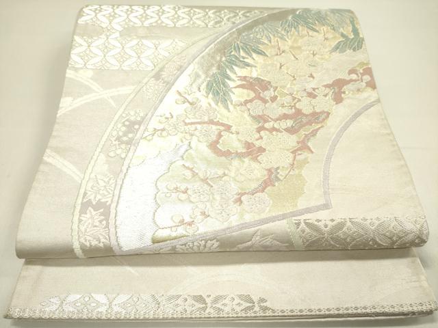 平和屋着物◎六通柄袋帯 唐織 地紙花文 金銀糸 正絹 逸品 DAAY2392op
