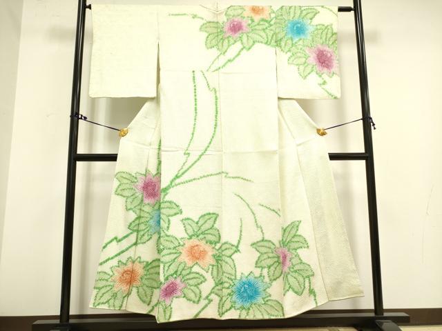 平和屋着物●訪問着 総絞り 草花 正絹 逸品 DAAY2450op