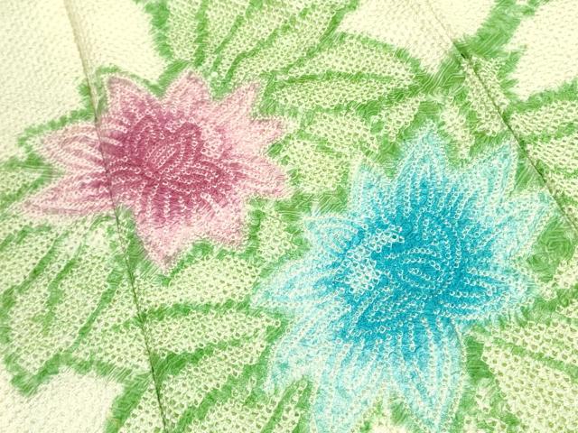 平和屋着物●訪問着 総絞り 草花 正絹 逸品 DAAY2450op