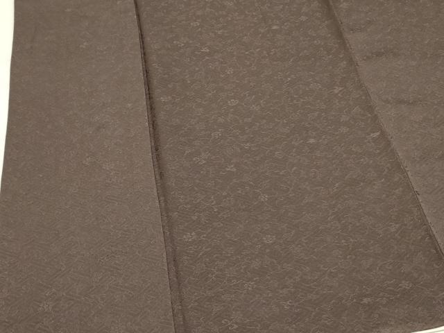 平和屋着物●上質な色無地 花唐草地紋 樺茶色 鈴乃屋扱い 正絹 逸品 DAAY2454op