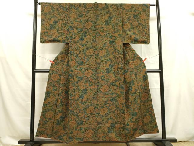 平和屋着物■上質な小紋 更紗花文 正絹 逸品 DAAY2626op