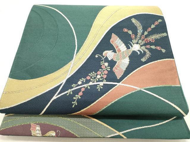 平和屋着物●六通柄袋帯 千祥座 金糸 正絹 逸品 DAAY2697op