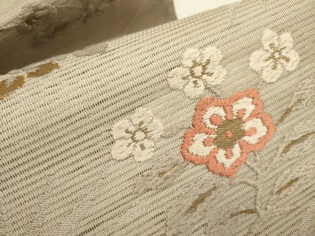 平和屋着物*夏物 六通柄袋帯 唐織 草花 金糸 正絹 逸品 DAAY2919op