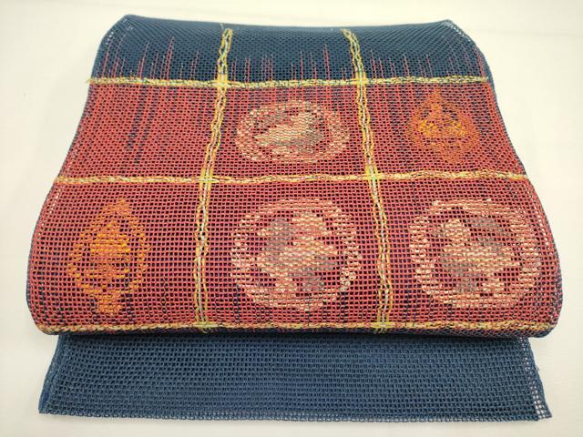 平和屋着物*夏物 八寸名古屋帯 抽象文様 正絹 逸品 DAAY2922op