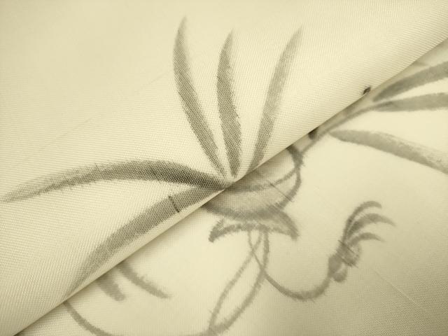 平和屋着物*夏物 九寸名古屋帯 作家物 手描き 草葉文 正絹 逸品 DAAY2949op