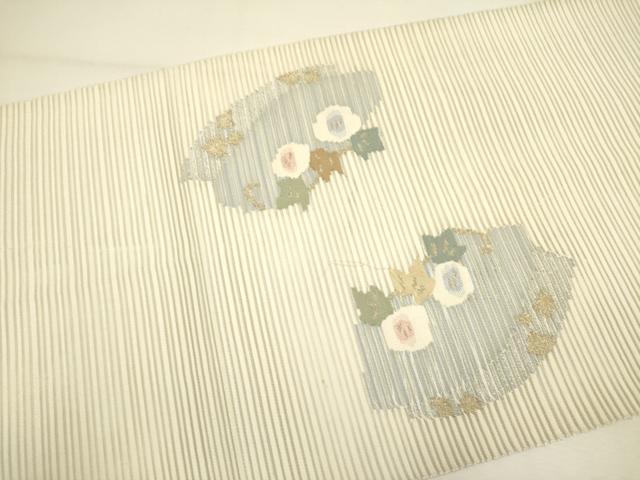 平和屋着物*夏物 絽綴れ 八寸名古屋帯 草花文 金糸 正絹 逸品 DAAY2954op