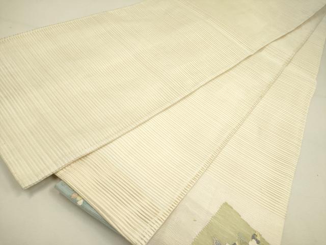 平和屋着物*夏物 絽綴れ 太鼓柄袋帯 草花 金銀糸 正絹 逸品 DAAY2957op