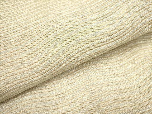平和屋着物*夏物 絽綴れ 八寸名古屋帯 よろけ縞 銀糸 正絹 逸品 DAAY2970op