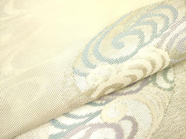 平和屋着物*夏物 太鼓柄袋帯 流水文 銀糸 正絹 逸品 DAAY2997op