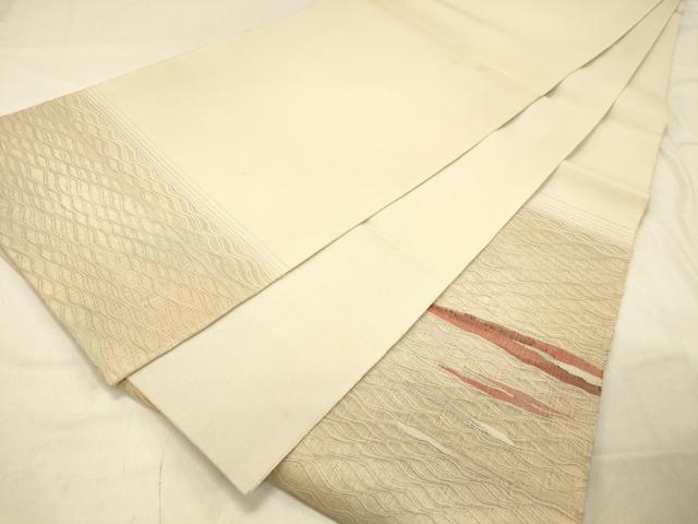 平和屋着物◎太鼓柄袋帯 櫛織り 遠山風景文 金糸 正絹 逸品 DAAY4023jm