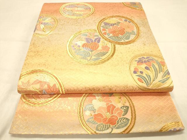 平和屋着物◎六通柄袋帯 唐織 聚楽春秋文 金糸 引箔 正絹 逸品 DAAY4024jm