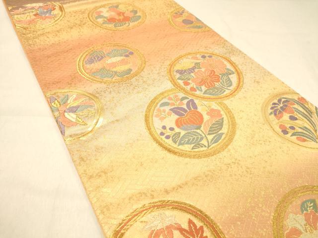 平和屋着物◎六通柄袋帯 唐織 聚楽春秋文 金糸 引箔 正絹 逸品 DAAY4024jm