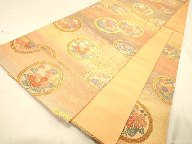 平和屋着物◎六通柄袋帯 唐織 聚楽春秋文 金糸 引箔 正絹 逸品 DAAY4024jm
