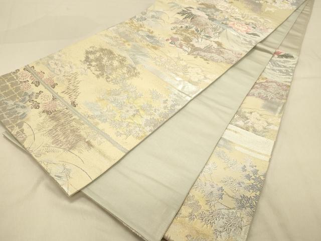 平和屋着物◎六通柄袋帯 唐織 障壁孔雀文 九百錦引箔二重織 金銀糸 正絹 逸品 DAAY4042jm