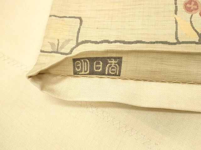 平和屋着物◎六通柄袋帯 明日香 色紙枝花文 正絹 逸品 DAAY4051jm