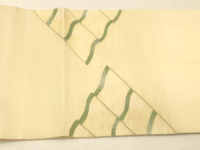 平和屋着物◎太鼓柄袋帯 すくい織 瓦文 正絹 逸品 DAAY4058jm