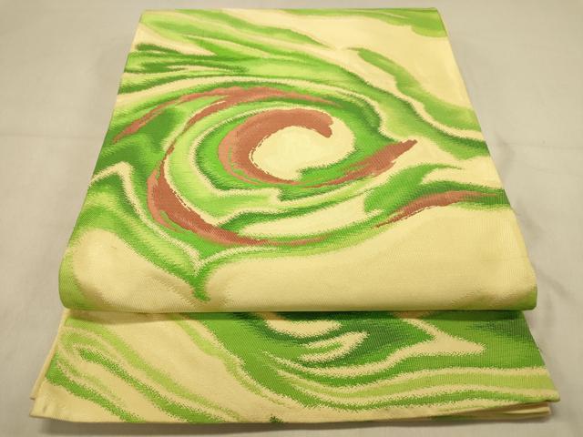 平和屋着物◎六通柄袋帯 流水文 正絹 逸品 DAAY4084jm