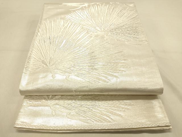 平和屋着物◎六通柄袋帯 松文 銀糸 正絹 逸品 DAAY4096jm