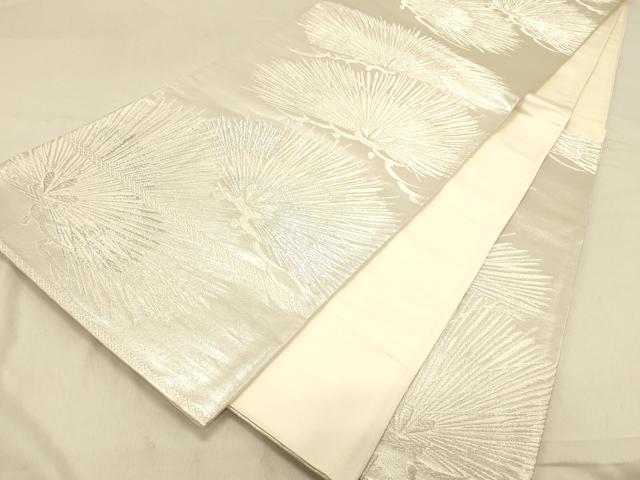 平和屋着物◎六通柄袋帯 松文 銀糸 正絹 逸品 DAAY4096jm