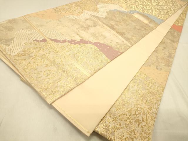 平和屋着物◎全通柄 本袋帯 道長花菱文 金糸 引箔 正絹 逸品 DAAY4120jm