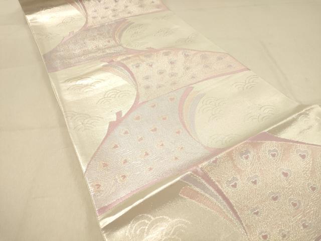 平和屋着物◎六通柄袋帯 孔雀文 正絹 逸品 DAAY4153jm