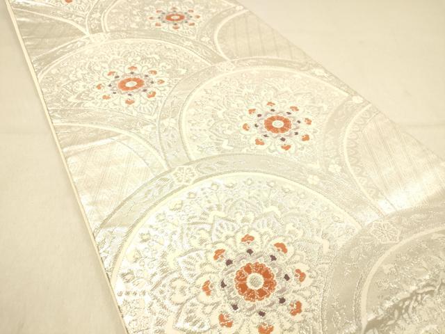 平和屋着物◎六通柄袋帯 唐織 正倉院青海波 銀糸 正絹 逸品 DAAY4228jm