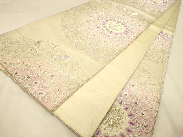 平和屋着物◎六通柄袋帯 正倉院鳳凰花文 金銀糸 正絹 逸品 DAAY4230jm