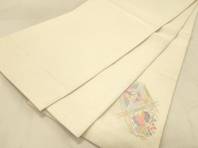 平和屋着物◎綴れ 太鼓柄袋帯 天井向鶴花文 金銀糸 正絹 逸品 DAAY4295jm