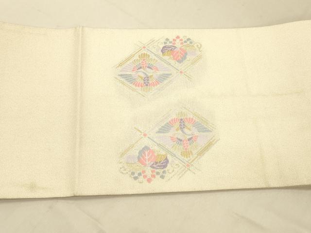 平和屋着物◎綴れ 太鼓柄袋帯 天井向鶴花文 金銀糸 正絹 逸品 DAAY4295jm