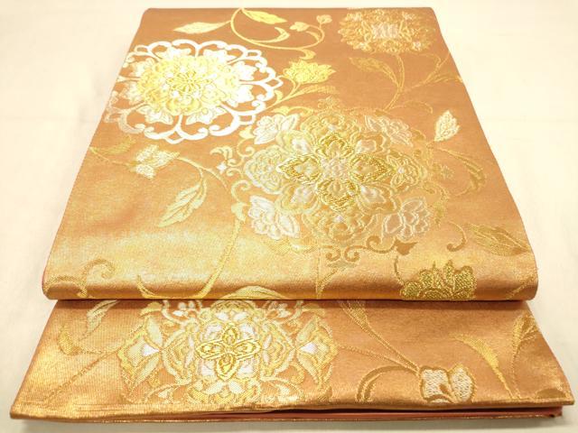 平和屋着物◎六通柄袋帯 天井唐草華文 金銀糸 引箔 正絹 逸品 DAAY4361jm