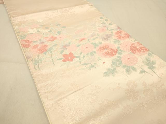 平和屋着物◎六通柄袋帯 唐織 秋草文 正絹 逸品 DAAY4396jm