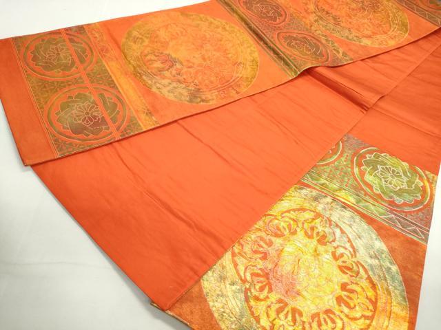 平和屋着物◎六通柄袋帯 花丸文 金糸 正絹 逸品 DAAY4548qa
