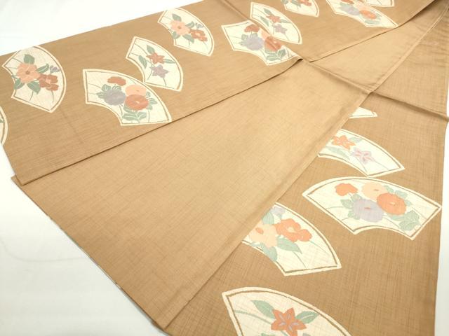 平和屋着物◎六通柄袋帯 地紙草花文 正絹 逸品 DAAY4553qa