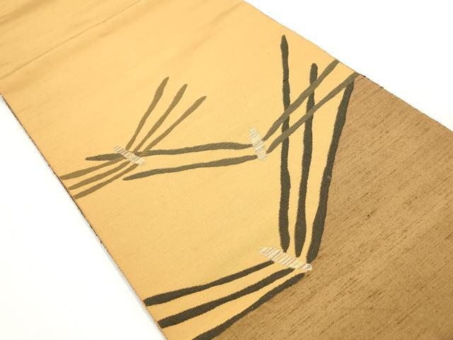 平和屋着物◎太鼓柄袋帯 紬地 幾何学文 正絹 逸品 DAAY4620qa