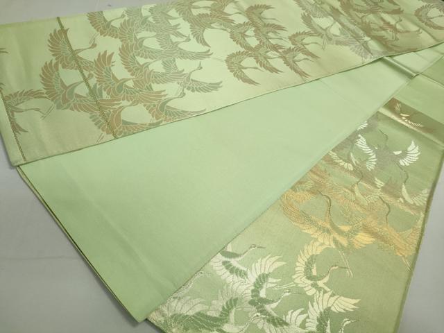 平和屋着物◎六通柄袋帯 群鶴文 金銀糸 正絹 逸品 DAAY4706qa