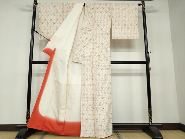 平和屋着物●上質な紬 絣文様 正絹 逸品 DAAY5010ud