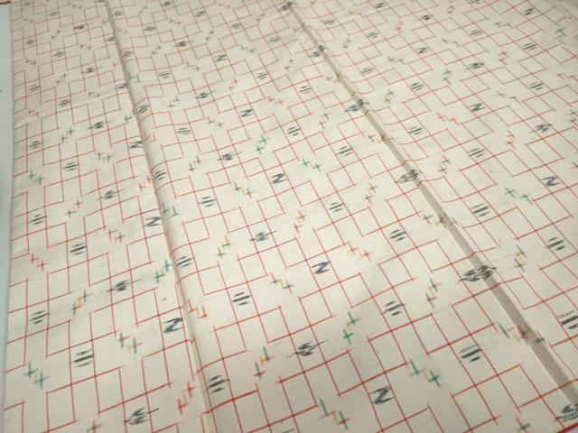 平和屋着物●上質な紬 絣文様 正絹 逸品 DAAY5010ud