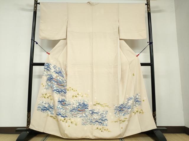 平和屋着物●本加賀友禅作家 金津五雄 色留袖 風景草花文 正絹 逸品 DAAY5031ud