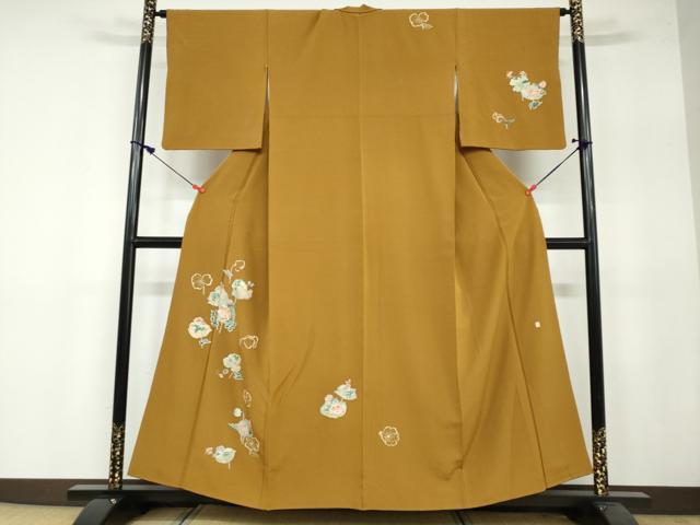 平和屋着物●訪問着 作家物 草花文 金彩 正絹 逸品 DAAY5040ud