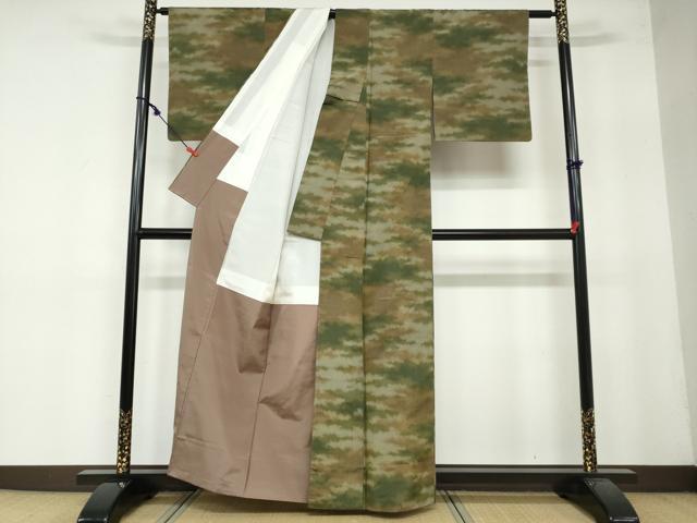 平和屋着物●上質な紬 霞文 正絹 逸品 DAAY5131ud